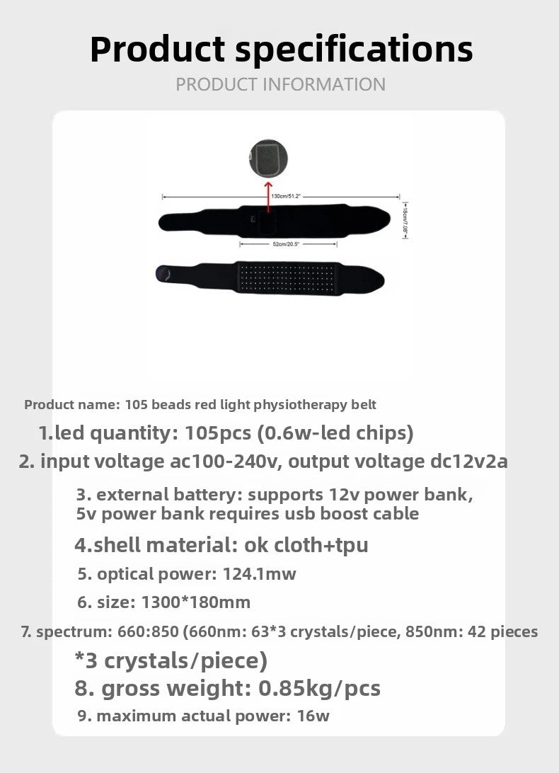 Infrared Therapy Belt with Heating and Red Light